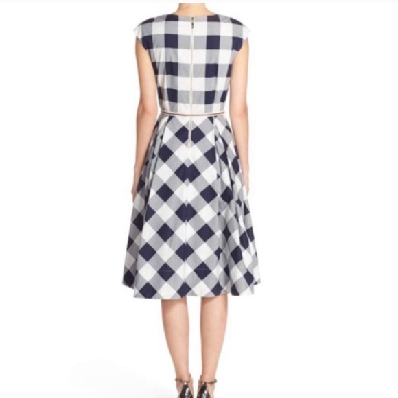 Fit and Flare Gingham Dress with Belt - Picture 3 of 7